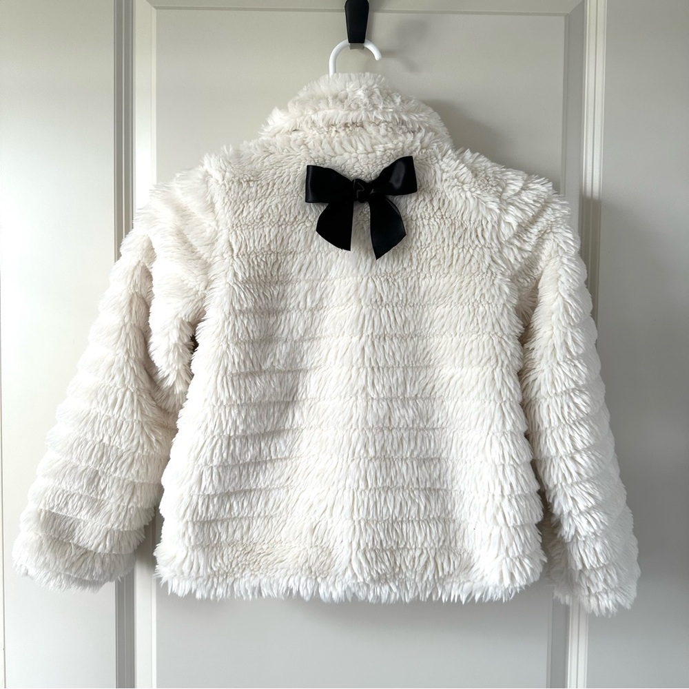 Kate Spade Faux Fur Jacket w Bow